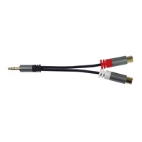 PremiumCord kabel HQ Jack 3.5mm Male - 2x CINCH Female 15cm