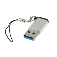 PremiumCord Adaptér USB3.0 A male - USB-C Female, stříbrná s očkem na zavěšení