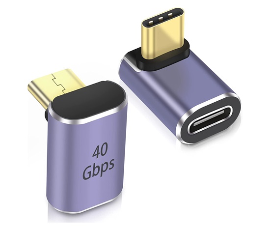 PremiumCord Adaptér USB-C na USB-C, USB 4.0, zahnutý 90°