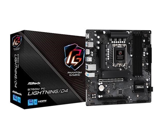 ASRock MB Sc LGA1700 B760M PG LIGHTNING/D4, Intel B760, 4xDDR4, 1xDP, 1xHDMI, mATX