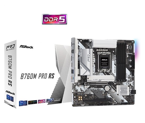 ASRock MB Sc LGA1700 B760M PRO RS, Intel B760, 4xDDR5, 1xDP, 1xHDMI, mATX