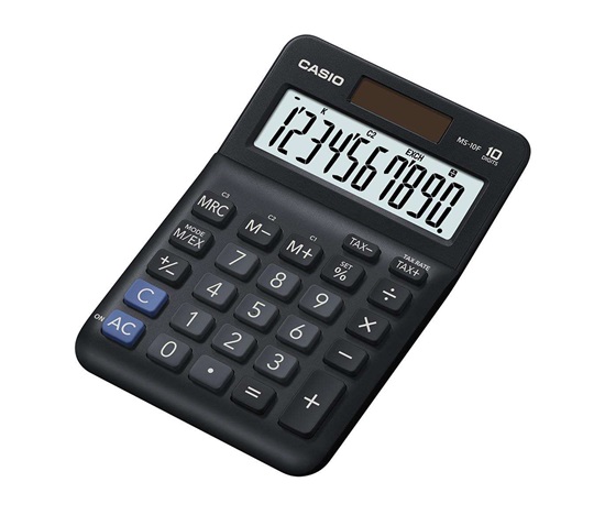 CASIO kalkulačka MS 10 F, černá, stolní, desetimístná