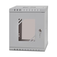 LEXI-Net 10" nástěnný rozvaděč Basic 6U 292x300, skleněné dveře, bez zad, svařovaný, šedý