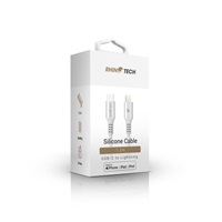RhinoTech LITE MFi kabel s nylonovým opletem USB-C na Lightning 1.2m stříbrná