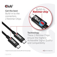 Club3D Kabel USB4 Gen3x2 Typ C 8K60Hz UHD, 40Gbps, Power Delivery 240W, (M/M), 300cm