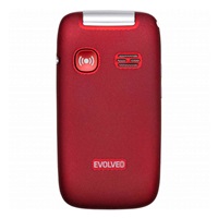EVOLVEO EasyPhone FS, vyklápěcí mobilní telefon 2.8" pro seniory s nabíjecím stojánkem (červená barva)