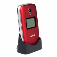 EVOLVEO EasyPhone FS, vyklápěcí mobilní telefon 2.8" pro seniory s nabíjecím stojánkem (červená barva)