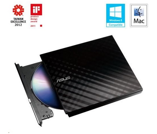 BAZAR ASUS DVD Writer SDRW-08D2S-U LITE/BLACK, External Slim DVD-RW, black, USB (POŠKOZENÝ OBAL)