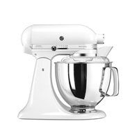 KitchenAid Artisan 5KSM175PSEWH Kuchyňský robot - 10 rychlostí, planetární systém, celokovová konstrukce, bílá