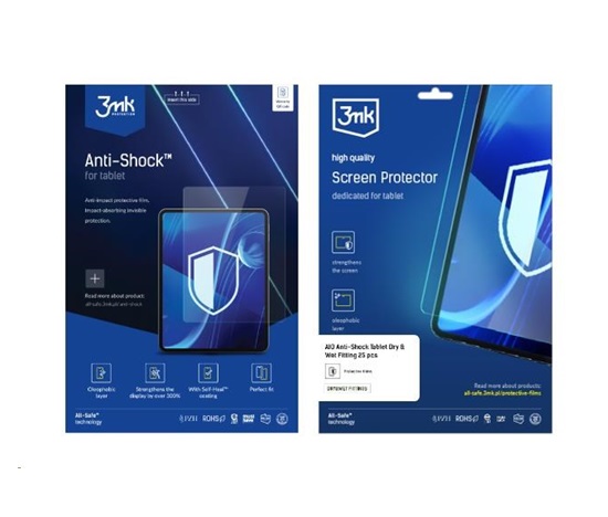 3mk All-Safe - AIO fólie Anti-Shock Dry & Wet Tablet, 5 ks