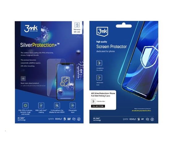 3mk All-Safe - AIO fólie SilverProtection+ Full Wet Fitting Phone, 5ks