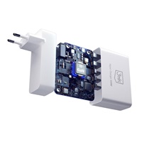 3mk síťová nabíječka - Hyper Charger 140W, GaN 3x USB-C (PD) / 2x USB, bílá