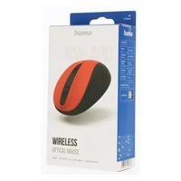 Hama bezdrátová optická myš MW-400 V2, ergonomická, červená/černá