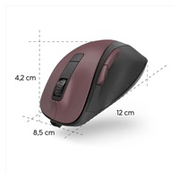 Hama bezdrátová optická myš MW-500 Recharge, nabíjatelná, tichá, bordová