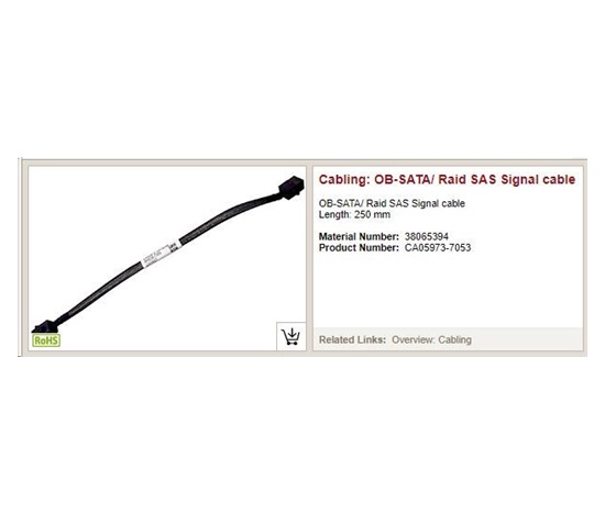 FUJITSU RAID Upgrade kit - pro TX1330M5 s raidem CP500i - pro HDD číislo 5 až 8 - OB-SATA / RAID SAS signal cable