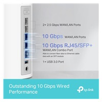 TP-Link Deco BE85(1-pack) WiFi7 Mesh(BE22000,2,4GHz/5GHz/6GHz,1x10GbELAN/WAN,1xSFP+/10GbELANcombo,2x2,5GbELAN/WAN,1xUSB)
