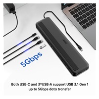 ACER 13in1 Type C Minidock: 3*USB3; 1*USB C; SD/TF; 2*HDMI; DP; RJ45; USB C; 3.5mm Audio