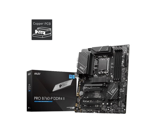 MSI MB Sc LGA1700 PRO B760-P DDR4 II, Intel B760, 4xDDR4, 1xDP, 1xHDMI