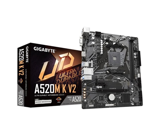 BAZAR - GIGABYTE MB Sc AM4 A520M K V2, AMD A520M, 2xDDR4, 1xHDMI, 1xVGA - Po opravě (Bez příšlušenství)