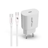 RhinoTech 25W PD nabíjecí adaptér s kabelem USB-C na USB-C 60W 1M bílá