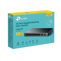 TP-Link LiteWave switch LS1210GP (9xGbE, 1xSFP, 8xPoE+, 61W, fanless)