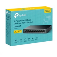 TP-Link LiteWave switch LS109P (9x100Mb/s, 8xPoE+, 63W, fanless)