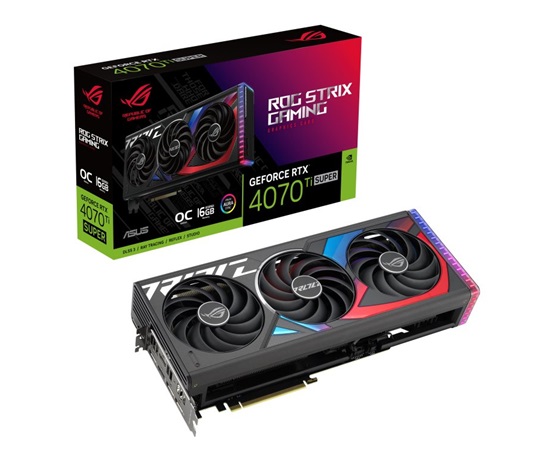 ASUS VGA NVIDIA GeForce RTX 4070 Ti SUPER ROG STRIX OC 16G, 16G GDDR6X, 3xDP, 2xHDMI