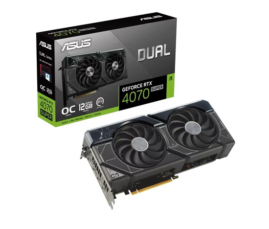 ASUS VGA NVIDIA GeForce RTX 4070 SUPER DUAL OC 12G, 12G GDDR6X, 3xDP, 1xHDMI