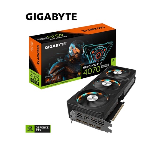 GIGABYTE VGA NVIDIA GeForce RTX 4070 SUPER GAMING OC 12G, 12G GDDR6X, 3xDP, 1xHDMI