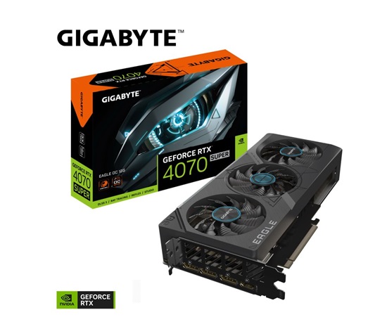 GIGABYTE VGA NVIDIA GeForce RTX 4070 SUPER EAGLE OC 12G, 12G GDDR6X, 3xDP, 1xHDMI