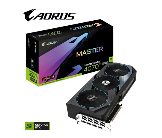 GIGABYTE VGA NVIDIA GeForce RTX 4070 Ti SUPER AORUS MASTER OC 16G, 16G GDDR6X, 3xDP, 1xHDMI