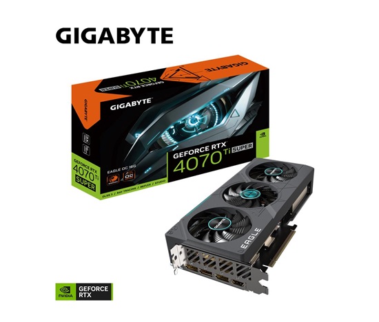 GIGABYTE VGA NVIDIA GeForce RTX 4070 Ti SUPER EAGLE OC 16G, 16G GDDR6X, 3xDP, 1xHDMI