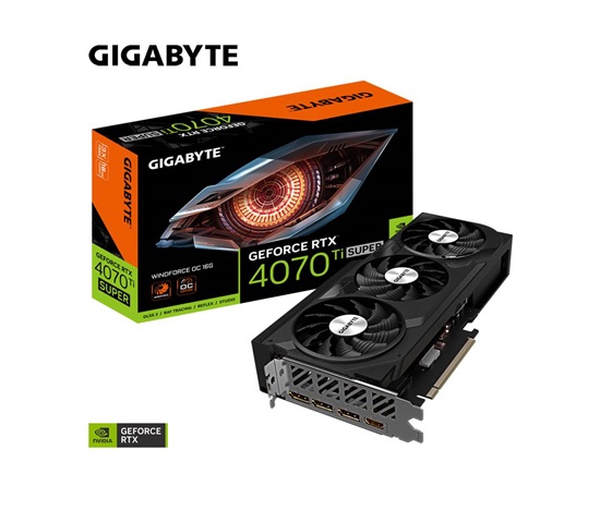 GIGABYTE VGA NVIDIA GeForce RTX 4070 Ti SUPER WINDFORCE OC 16G, 16G GDDR6X, 3xDP, 1xHDMI