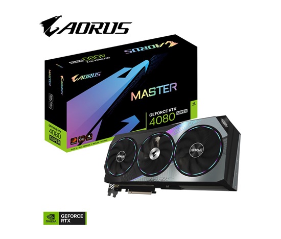 GIGABYTE VGA NVIDIA GeForce RTX 4080 SUPER AORUS MASTER OC 16G, 16G GDDR6X, 3xDP, 1xHDMI