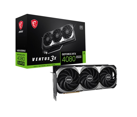 MSI VGA NVIDIA GeForce RTX 4080 SUPER 16G VENTUS 3X OC, 16G GDDR6X, 2xDP, 2xHDMI