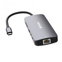 VERBATIM Hub USB-C Pro Multiport 9 Port, 3x USB 3.2, 2x USB-C, HDMI, RJ45, microSD/SD, šedá