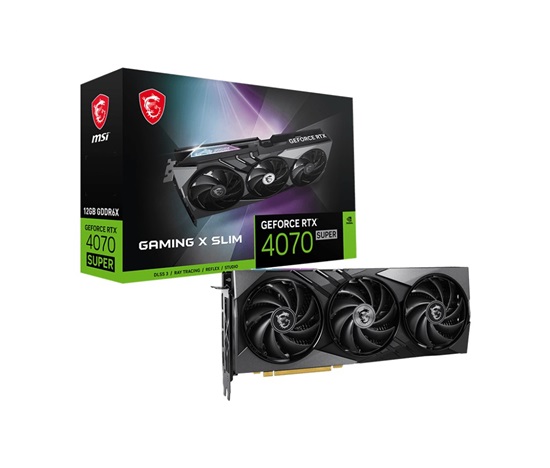 MSI VGA NVIDIA GeForce RTX 4070 SUPER 12G GAMING X SLIM, 12G GDDR6X, 3xDP, 1xHDMI