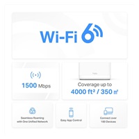 MERCUSYS Halo H60X(3-pack) WiFi6 Mesh (AX1500,2,4GHz/5GHz,3xGbELAN/WAN(1x XR Unit), 2xGbELAN/WAN (2x XS Unit)