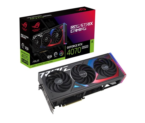 ASUS VGA NVIDIA GeForce RTX 4070 SUPER ROG STRIX 12G, 12G GDDR6X, 3xDP, 2xHDMI