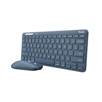 TRUST set klávesnice + myš LYRA, Bezdrátový set klávesnice a myši, ECO, US, modrá