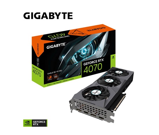 GIGABYTE VGA NVIDIA GeForce RTX 4070 EAGLE V2 OC 12G, 12G GDDR6X, 2xDP, 2xHDMI