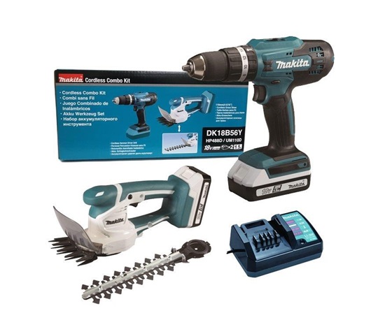 Makita DK18B56Y aku sada HP488D+UM110D Li-Ion 18V G 2x1,5Ah