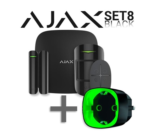 Ajax SET 8 -  StarterKit black +  Socket black - ZDARMA