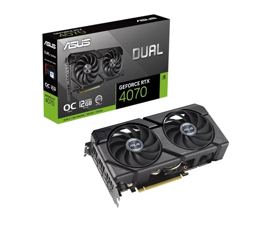 ASUS VGA NVIDIA GeForce RTX 4070 DUAL OC EVO 12G, 12G GDDR6X, 3xDP, 1xHDMI