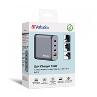 VERBATIM GaN Nabíječka do sítě GNC-140, 140W, 3x USB-C, 1x USB