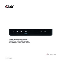 Club3D Dokovací stanice USB-C 10v1, 1xDP, 1xHDMI, 3xUSB-C, 3xUSB, 1xRJ45, 1x3.5mm, černá