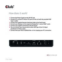Club3D Dokovací stanice USB-C 10v1, 1xDP, 1xHDMI, 3xUSB-C, 3xUSB, 1xRJ45, 1x3.5mm, černá