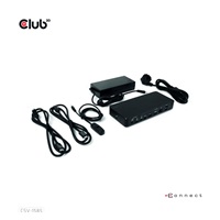 Club3D Dokovací stanice USB-C 10v1, 1xDP, 1xHDMI, 3xUSB-C, 3xUSB, 1xRJ45, 1x3.5mm, černá