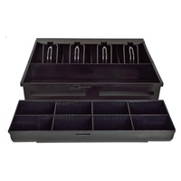 Virtuos pokladní zásuvka S-410C - s kabelem, pořadač 4/8, 9-24V, černá