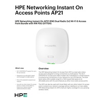 HPE Networking Instant On AP21 (RW) Dual Radio 2x2 Wi-Fi 6 Access Point 5 Pack (+ 5 Mount Brackets)